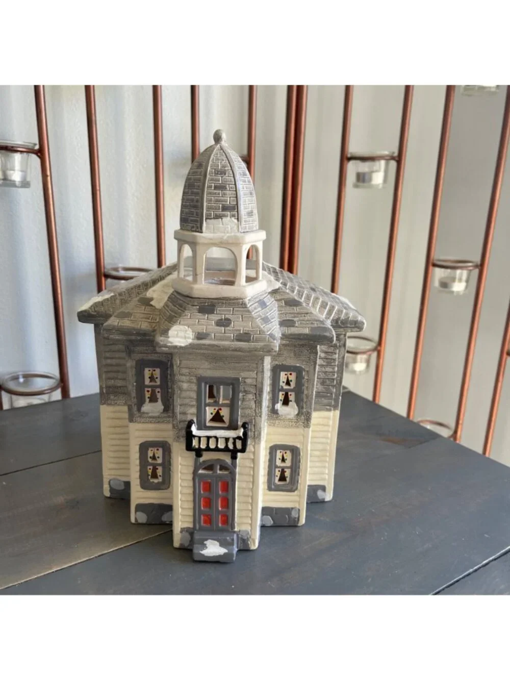 Vintage 1988 Yuletide Snow Hamlet Ceramic School House Christmas Village 10”